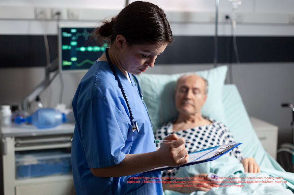 This picture is retrieved from <a href="https://www.freepik.com/free-photo/medical-assistant-checking-treatment-senior-man-reading-notes-clipboard_15853984.htm#page=2&query=nurse%20patient%20safety%20in%20ICU&position=46&from_view=search&track=ais">Image by DCStudio</a> on Freepik